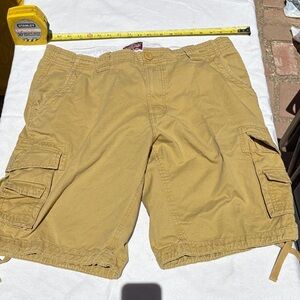 Tan Cargo Shorts with Relaxed Fit and Belt Loops